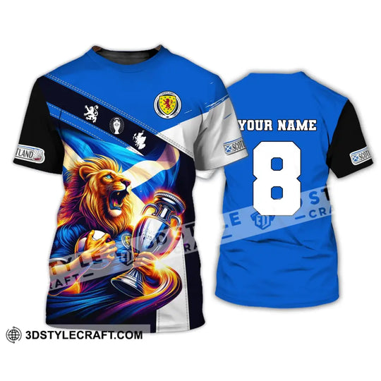 Unisex Shirt, Custom Name and Number Football Shirt, Scotland Football Polo Long Sleeve, Euro 2024 Shirt style option 3