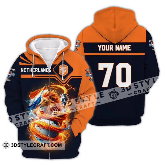 Unisex Shirt, Custom Name and Number Football T-Shirt, Euro 2024 Shirt, Netherlands Football Polo Long Sleeve Shirt style option 4