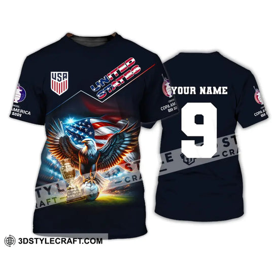 Unisex Shirt, Custom Name and Number Football T-Shirt, Euro 2024 Shirt, United States Football Polo Long Sleeve Shirt style option 3