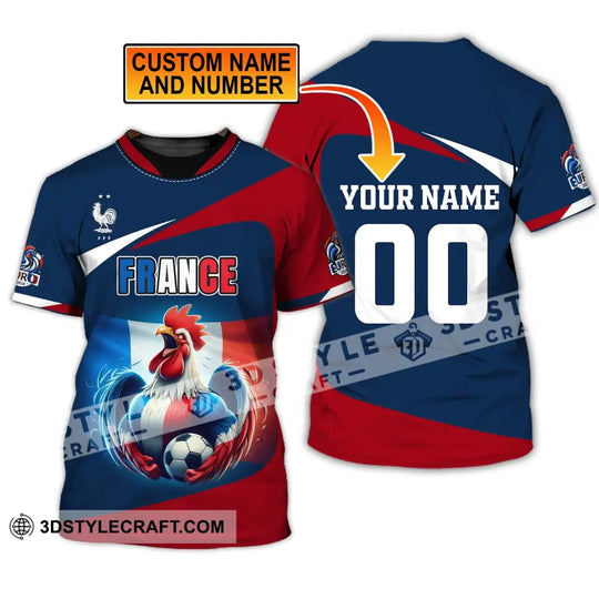Unisex Shirt, Custom Name and Number France Euro 2024 Football Shirt, France Football Polo Long Sleeve style option 2