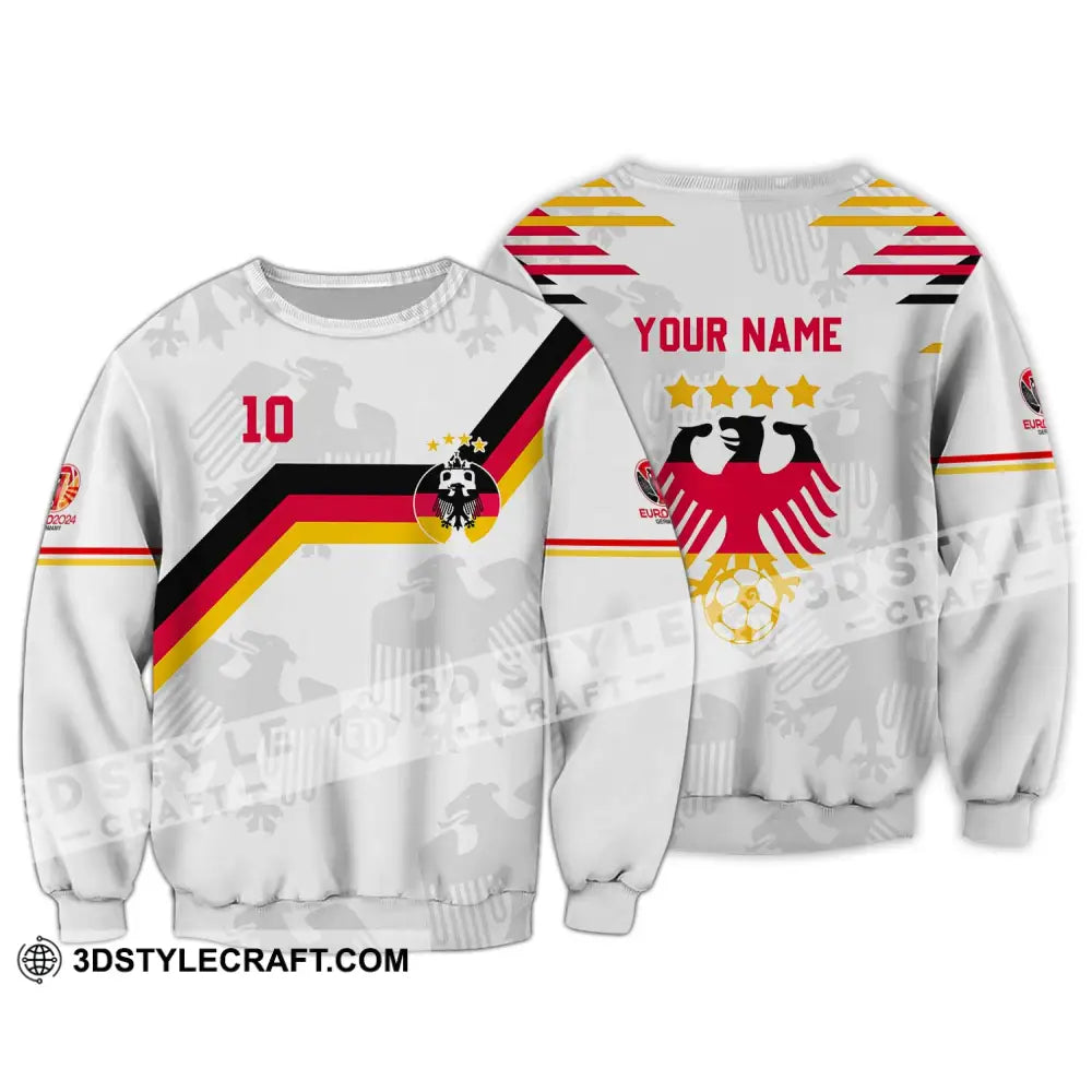 Unisex Shirt - Custom Name And Number Germany Euro 2024 White Color Long Sleeve / S T-Shirt