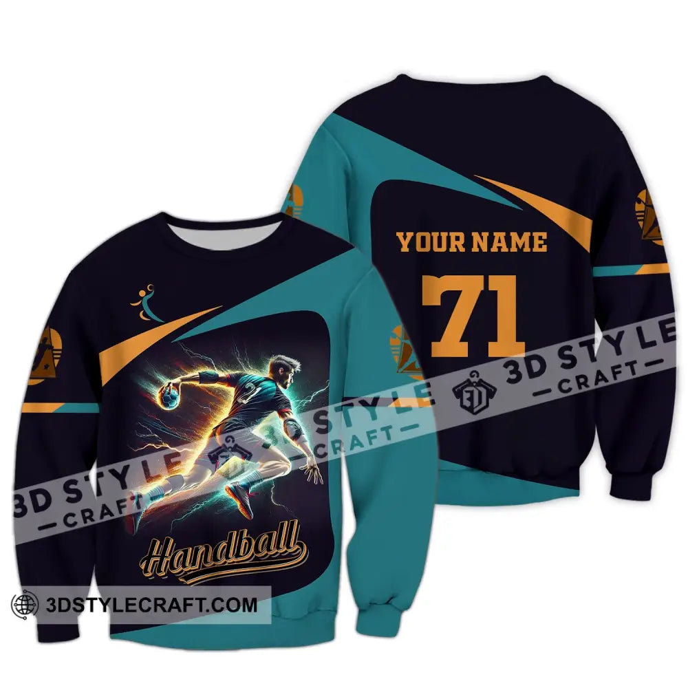 Unisex Shirt Custom Name And Number Handball Love T-Shirt Long Sleeve / S T-Shirt