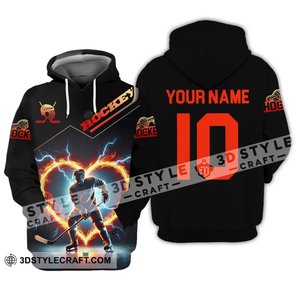Unisex Shirt - Custom Name And Number Hockey Hoodie / S T-Shirt