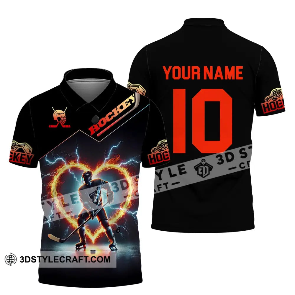 Unisex Shirt - Custom Name And Number Hockey Polo / S T-Shirt