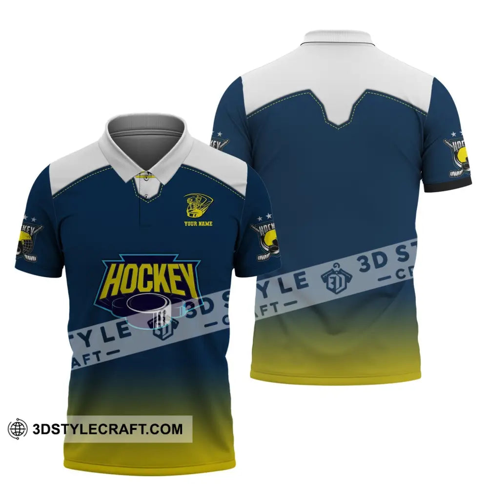 Unisex Shirt Custom Name And Number Hockey T-Shirt Polo Gift For Player / S