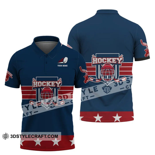 Unisex Shirt, Custom Name and Number Hockey T-Shirt, Hockey Polo, Gift for Hockey Player style option 3