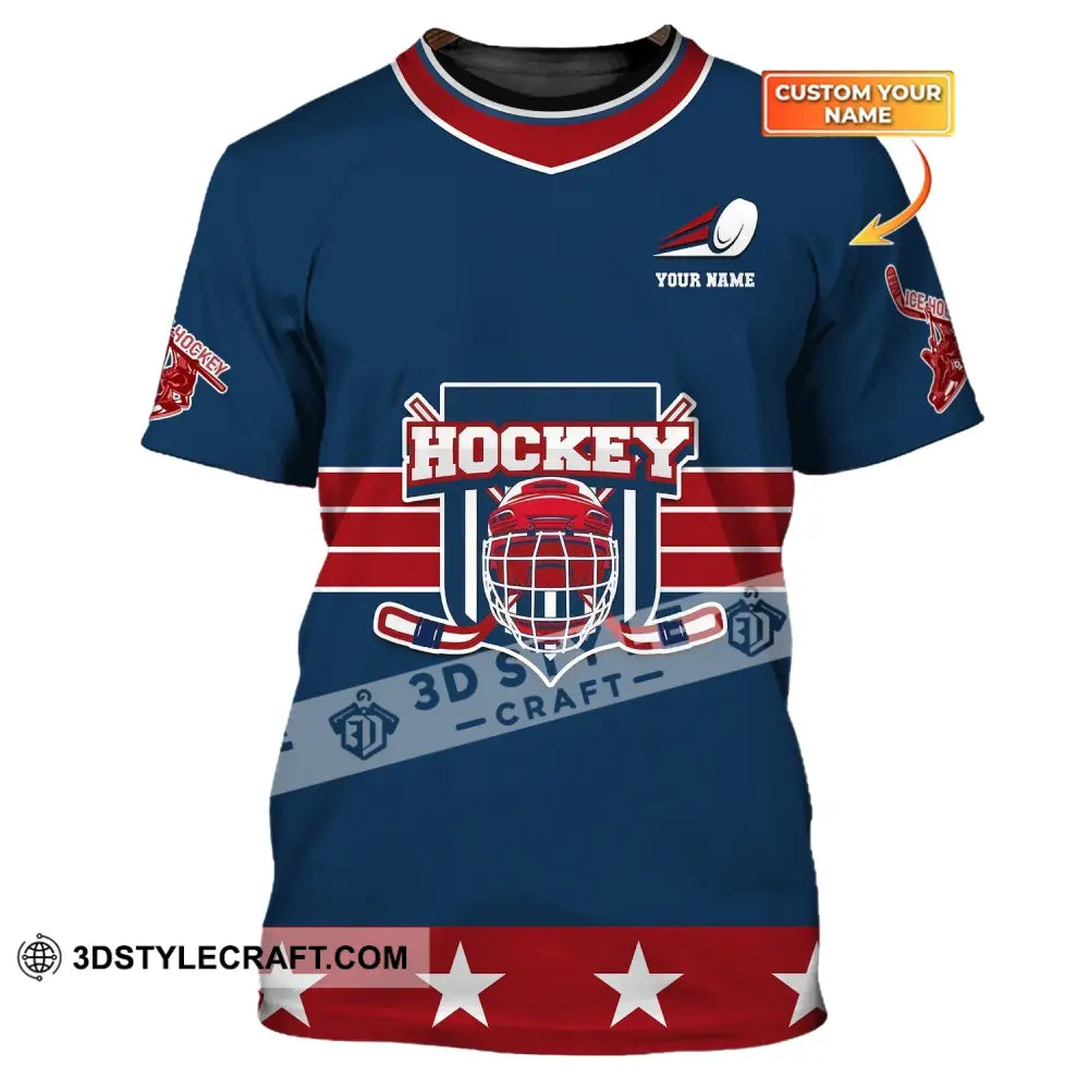 Unisex Shirt Custom Name And Number Hockey T-Shirt Polo Gift For Player / S