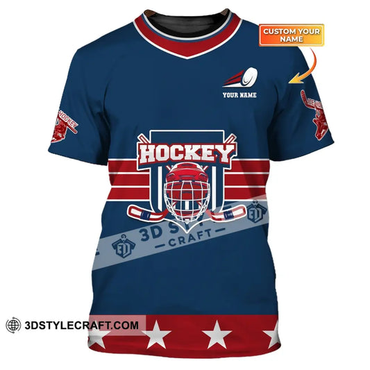 Unisex Shirt Custom Name And Number Hockey T-Shirt Polo Gift For Player / S