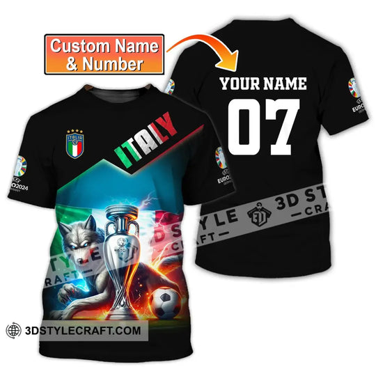 Unisex Shirt, Custom Name and Number Italy Football Shirt, Euro 2024 Shirt, Italy Football Polo Long Sleeve style option 2