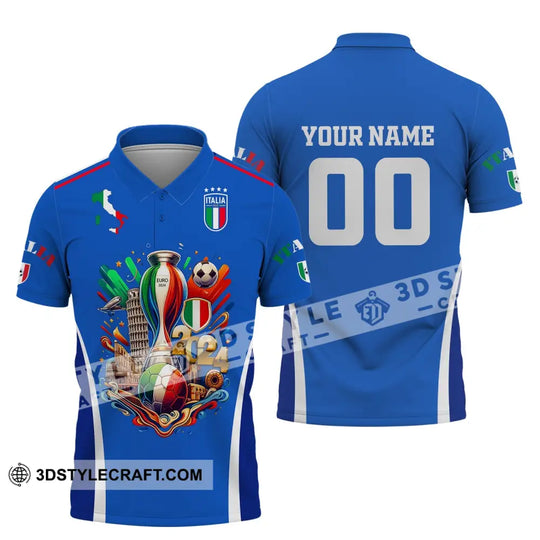 Unisex Shirt, Custom Name and Number Italy Football Shirt, Italy Football Polo Long Sleeve style option 4