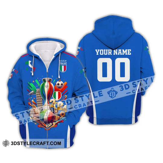 Unisex Shirt, Custom Name and Number Italy Football Shirt, Italy Football Polo Long Sleeve style option 3