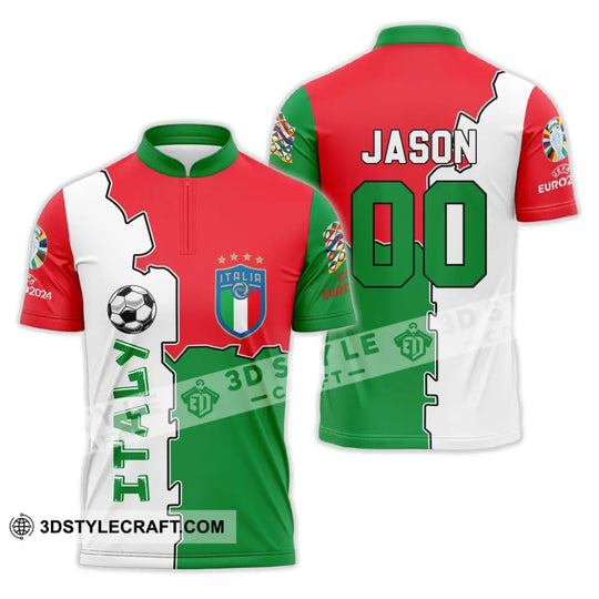 Unisex Shirt - Custom Name And Number Italy National Team Euro 2024 Flag Color Shirt style option 2
