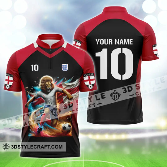 Unisex Shirt - Custom Name And Number, Lion Playing Ball England Euro 2024 style option 3