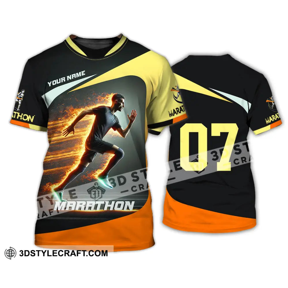 Unisex Shirt Custom Name And Number Marathon Lover Gift T-Shirt / S T-Shirt