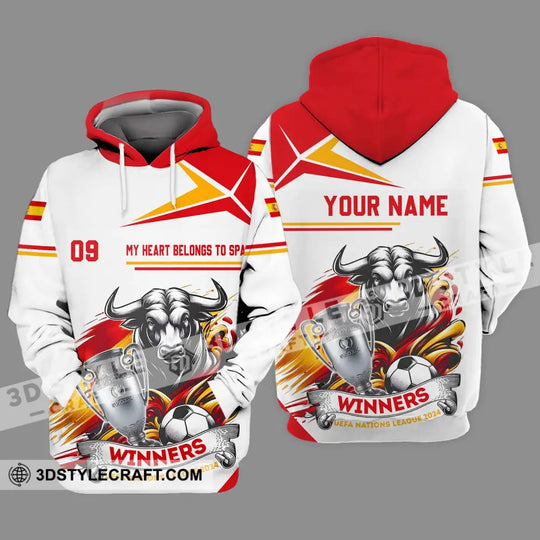 Unisex Shirt - Custom Name And Number Shirt, My Heart Belongs To Spain style option 3