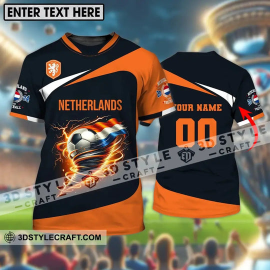 Unisex Shirt, Custom Name and Number Netherlands Euro 2024 Football Shirt, Netherlands Football Polo Long Sleeve style option 1