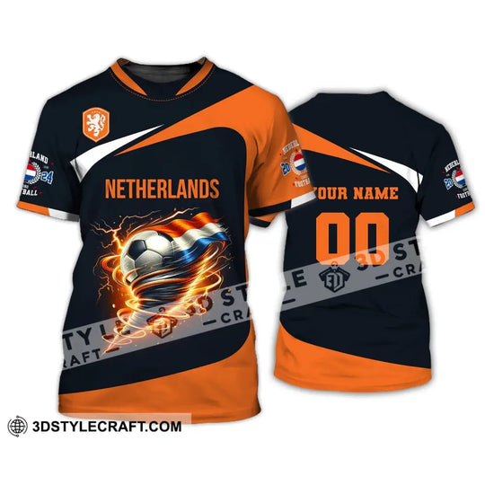 Unisex Shirt, Custom Name and Number Netherlands Euro 2024 Football Shirt, Netherlands Football Polo Long Sleeve style option 3