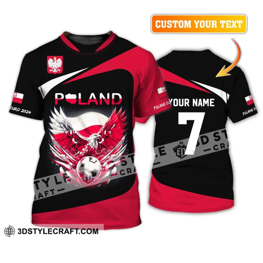Unisex Shirt, Custom Name and Number Poland Football Shirt, Poland 2024 Shirt, Poland Football Polo Long Sleeve style option 2
