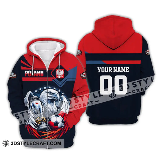 Unisex Shirt, Custom Name and Number Poland Football Polo Shirt, Euro 2024 Poland Football Hoodie Long Sleeve Shirt style option 3