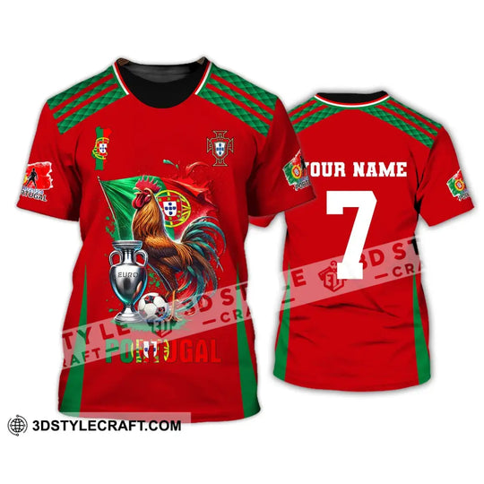Unisex Shirt, Custom Name and Number Portugal Euro 2024 Football Shirt, Portugal Football Polo Long Sleeve Shirt style option 2