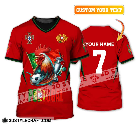 Unisex Shirt, Custom Name and Number Portugal Football Shirt, Euro 2024 Portugal Football Polo Long Sleeve Shirt style option 2