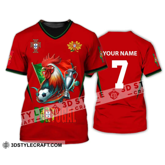 Unisex Shirt, Custom Name and Number Portugal Football Shirt, Euro 2024 Portugal Football Polo Long Sleeve Shirt style option 3