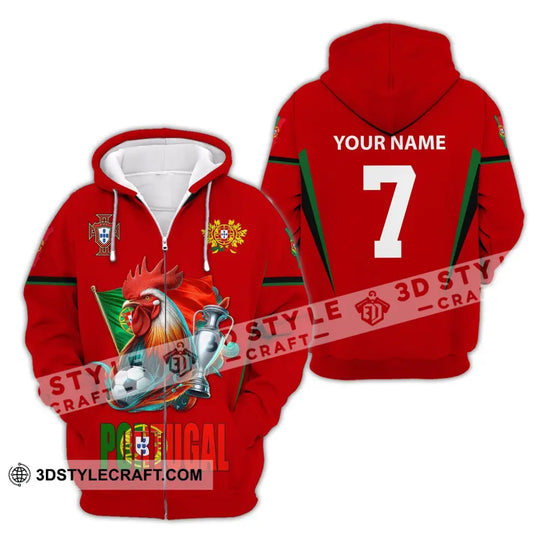 Unisex Shirt, Custom Name and Number Portugal Football Shirt, Euro 2024 Portugal Football Polo Long Sleeve Shirt style option 4