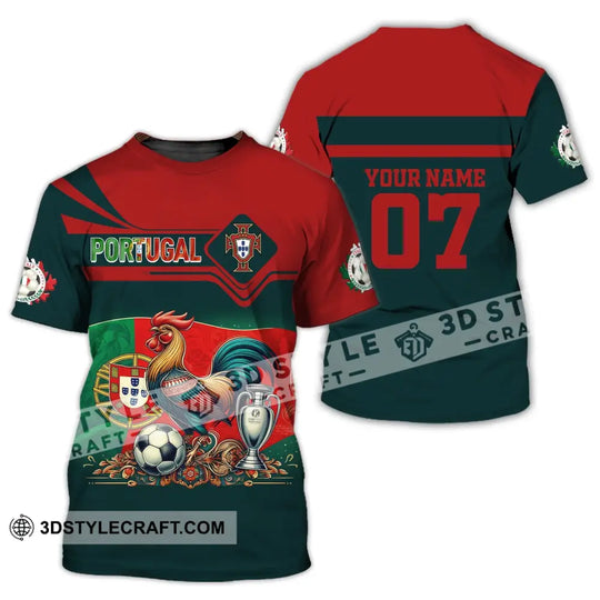 Unisex Shirt, Custom Name and Number Portugal Football Polo Shirt, Euro 2024 Portugal Football Hoodie Long Sleeve style option 2