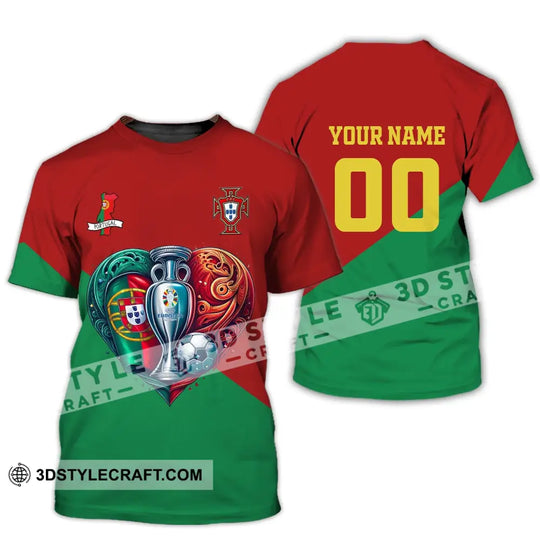 Unisex Shirt, Custom Name and Number Portugal Football Polo Shirt, Euro 2024 Portugal Football Hoodie Long Sleeve style option 3