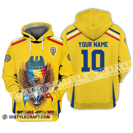 Unisex Shirt - Custom Name And Number Shirt, Romania - Euro 2024 style option 2