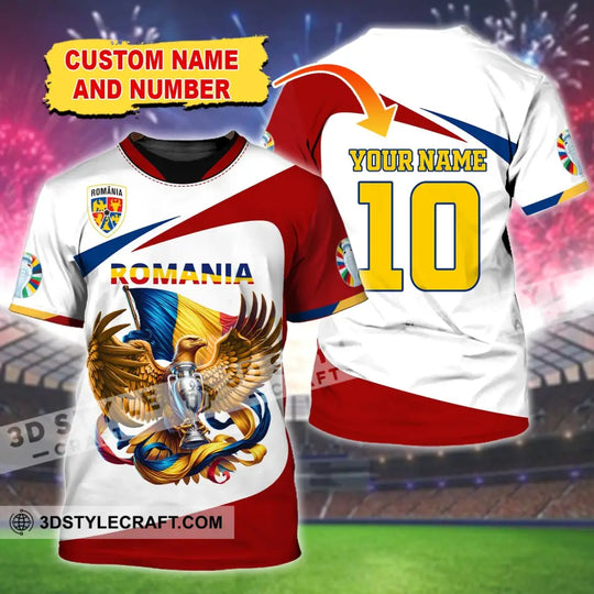 Unisex Shirt, Custom Name and Number Romania Football Polo Shirt, Euro 2024 Romania Football Hoodie Long Sleeve Shirt style option 2