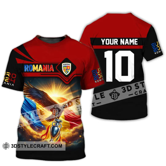 Unisex Shirt, Custom Name and Number Romania Football Polo Shirt, Euro 2024 Romania Football Hoodie Long Sleeve Shirt style option 4