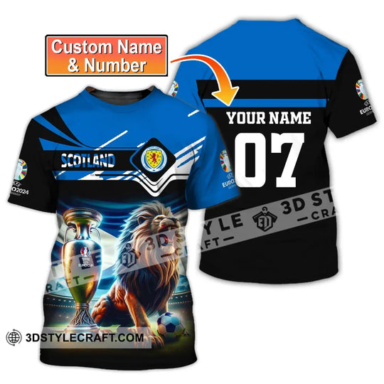 Unisex Shirt, Custom Name and Number Scotland Football Shirt, Euro 2024 Shirt, Scotland Football Polo Long Sleeve style option 1
