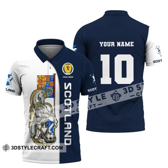 Unisex Shirt, Custom Name and Number Scotland Football, Scotland Football Polo Long Sleeve, Euro 2024 Shirt style option 4