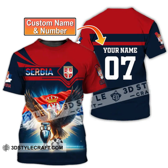 Unisex Shirt, Custom Name and Number Serbia Football Polo Shirt, Euro 2024 Serbia Football Hoodie Long Sleeve style option 1