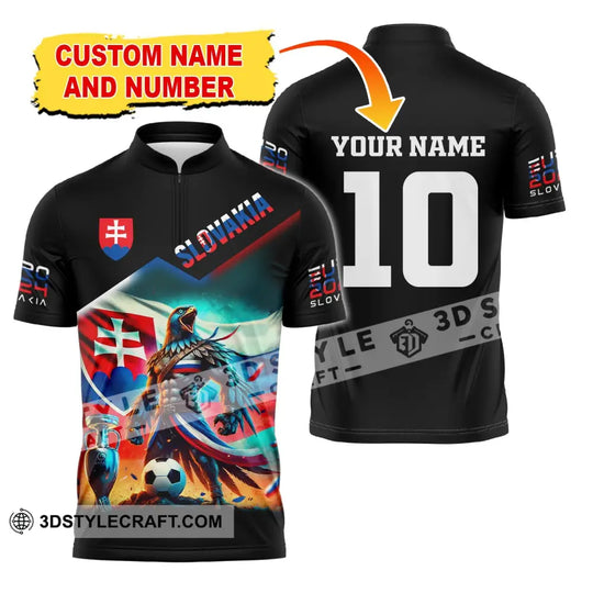 Unisex Shirt, Custom Name and Number Slovakia Football Shirt, Slovakia Football Polo Long Sleeve Shirt style option 2
