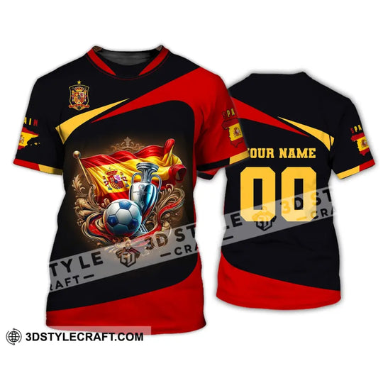 Unisex Shirt, Custom Name and Number Spain Football Shirt, Euro 2024 Shirt, Spain Football Polo Long Sleeve style option 2