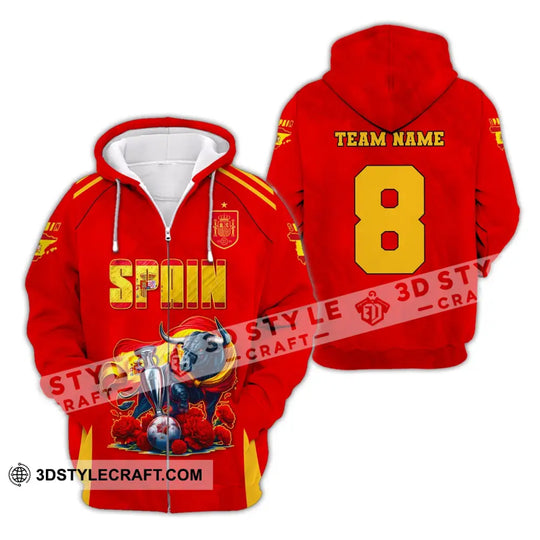 Unisex Shirt, Custom Name and Number Spain Football Shirt, Euro 2024 Shirt, Spain Football Polo Long Sleeve style option 4