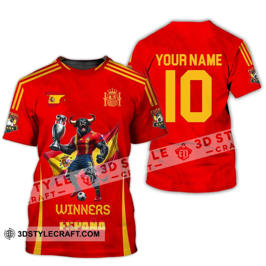Unisex Shirt, Custom Name and Number Spain Football Polo Shirt, Euro 2024 Spain Football Hoodie Long Sleeve Shirt style option 2