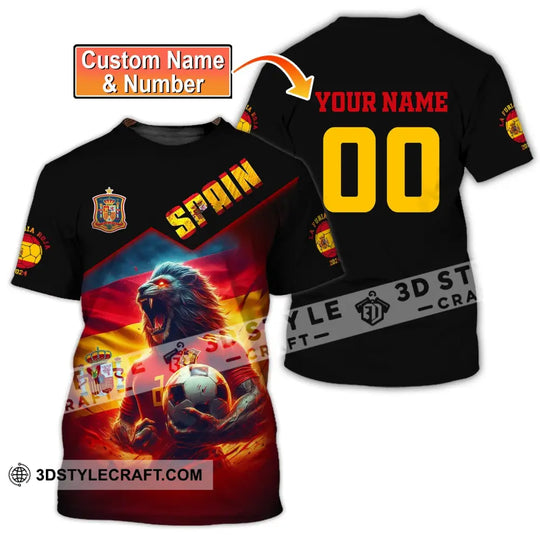 Unisex Shirt, Custom Name and Number Spain Football Shirt, UEFA Shirt, Spain Football Polo Long Sleeve style option 1