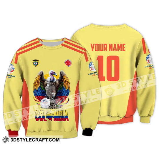 Unisex Shirt - Custom Name And Number Sport Shirt, Colombia Map style option 4