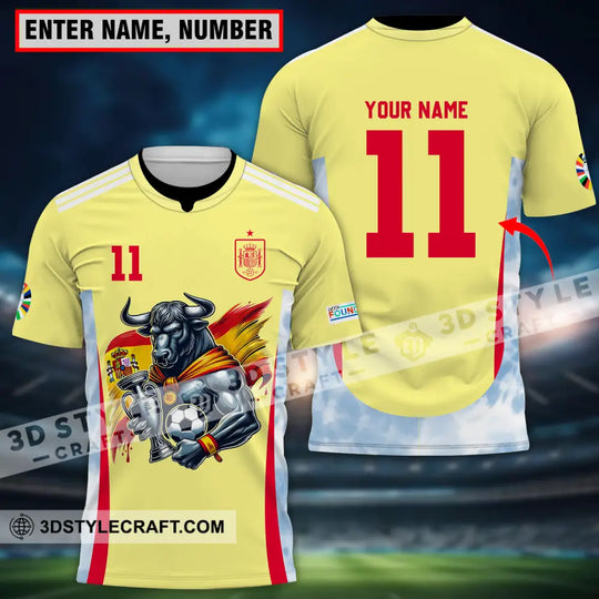 Unisex Shirt - Custom Name And Number Sport Shirt, Spain National Team style option 1
