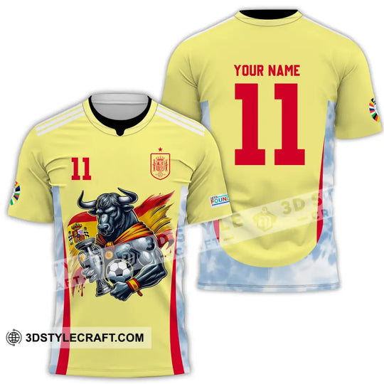 Unisex Shirt - Custom Name And Number Sport Shirt, Spain National Team style option 2