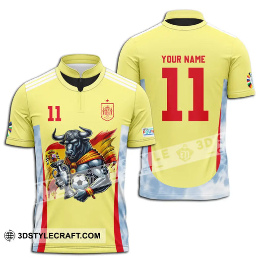 Unisex Shirt - Custom Name And Number Sport Shirt, Spain National Team style option 3