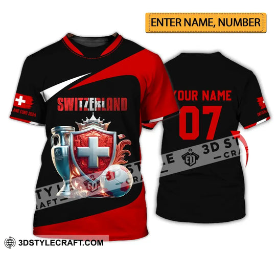 Unisex Shirt - Custom Name And Number Shirt, Switzerland Euro 2024 National Team style option 1