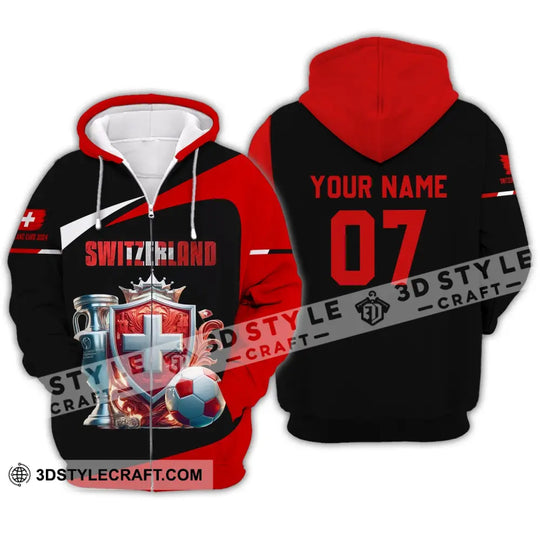 Unisex Shirt - Custom Name And Number Shirt, Switzerland Euro 2024 National Team style option 3