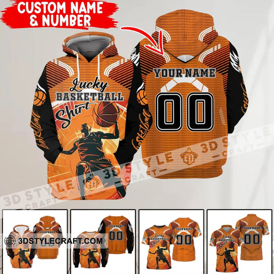 Unisex Shirt - Custom Name and Number T-Shirt - Lucky Basketball Shirt - Basketball Clothing style option 2