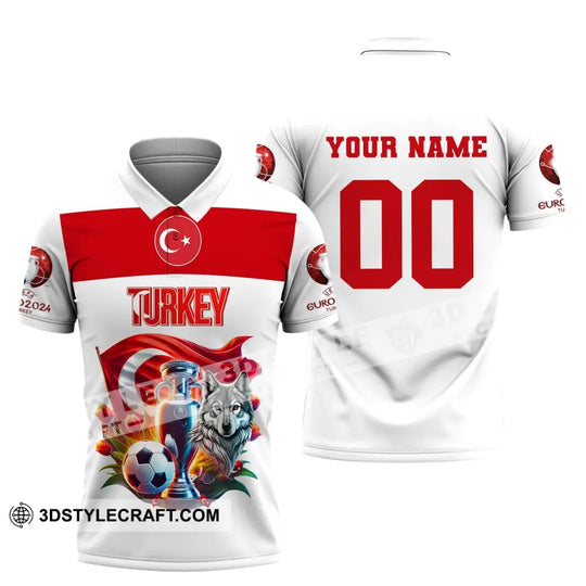 Unisex Shirt, Custom Name and Number Turkey Football Polo Shirt, Euro 2024 Turkey Football Hoodie Long Sleeve Shirt style option 4