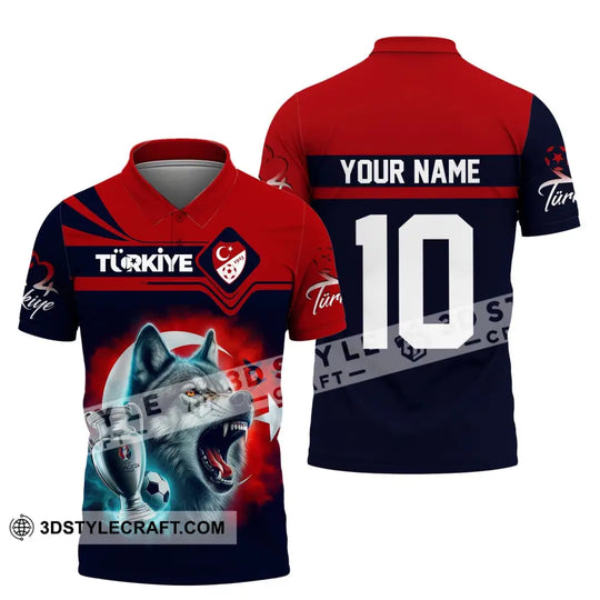 Unisex Shirt, Custom Name and Number Turkey Football Polo Shirt, Euro 2024 Turkey Football Hoodie Long Sleeve Shirt style option 4