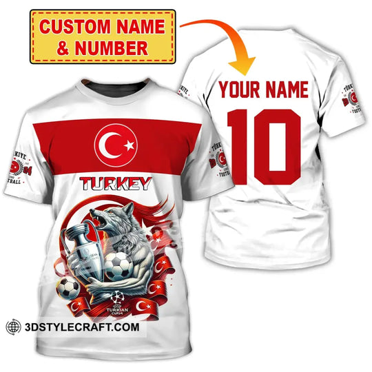 Unisex Shirt, Custom Name and Number Turkey Football Polo Shirt, Euro 2024 Turkey Football Hoodie Long Sleeve Shirt style option 2